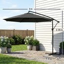 Ombrellone da Giardino a Sbalzo Ø300x235 cm Regolabile in Poliestere UPF30+ Nero      