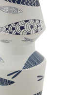 Vaso Ceramica Fish Double Ø14x34 cm in Ceramica Multicolor      