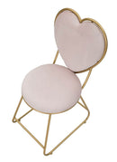 Sedia con Schienale a Cuore 37x47x80 cm in Metallo e Tessuto Imbottito