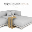 Tavolino da Caffè 57x40x30 cm Porta PC Laterale Divano in Legno MDF Quercia      