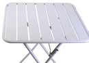 Set Tavolo e 2 Sedie Pieghevoli da Giardino in Metallo Rovigo Bianco