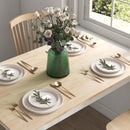 Tavolo da Pranzo 4 Posti con Piedini Antiscivolo 120x75x75 cm in Legno di Pino Naturale e Bianco