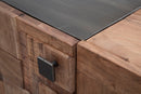 Mobile Mumbai 175x40x77 cm in Legno di Acacia e in Ferro Marrone e Nero