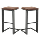 Set 2 Sgabelli da Bar 40,5x43x76 cm in Similpelle e Metallo Marrone