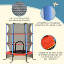 Trampolino Elastico per Bambini da 3 Anni Ø175 cm con Rete di Protezione Multicolore 