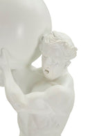 Statuetta Atlas 18x12,5x50 cm in Resina Bianco      