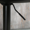 Set 2 Sgabelli Bar 45,5x46x89,5-109,5 cm con Schienale e Poggiapiedi e Similpelle Nero