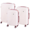 Set 3 Valigie Rigide con Ruote Easy Roll Trolley Bagaglio da Viaggio Rosa Gold      