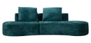 Divano Island Petrolio 238x92x78 cm in Spugna e Poliestere Verde acqua      