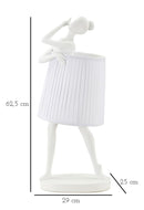 Lampada Ballet 29x25x62,5 cm in Resina e Ferro e Tessuto Bianco      