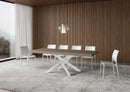 Tavolo Allungabile 140-400x90x77 cm Volantis Premium Tortora Telaio Bianco 