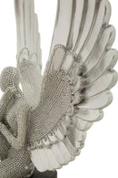 Statuetta Sparky 24x8x34 cm in Resina Argento e Nero      