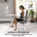 Scrivania Pieghevole 81,5x62x86,5 cm con Ripiano per Monitor Bianco   