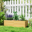 Fioriera Rettangolare 140x60x40 cm Divisa in 3 Aree con Strato in Tessuto non Tessuto in Legno di Abete   