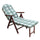 Poltrona 4 Posizioni Relax Faggio con Cuscino e Prolunga 84/40x 60x100 h cm in Cotone Verde