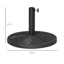 Base per Ombrellone da Giardino Ø45 cm Effetto Rattan Nero