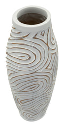 Vaso Resina Oblix Ø18,5x50 cm in Resina Bianco effetto lavato      