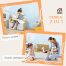 Panca Contenitore Portagiochi per Bambini 62,5x34x61,5 cm in Legno Bianco