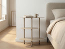 Comodino Saturno Tortora 49,5x27,5x49,5 cm in Metallo Grigio tortora      