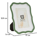 Cornice Margot Verde 17x1,4x21,9 cm in Zinco e Vetro Verde e Argento      