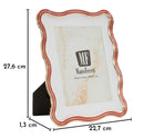 Cornice Elizabeth Rossa 22,7x1,3x27,6 cm in Zinco e Vetro Rosso e Oro      