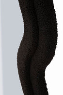 Specchio da Muro Teddy Nero 60x4x160 cm in MDF e Poliestere e Specchio Nero      