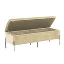 Panca Contenitore 115x40xh45 cm in Tessuto Velluto Crema