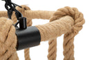 Lampadario Rope Circle Ø64x90 cm in Ferro e Corda Marrone e Nero      