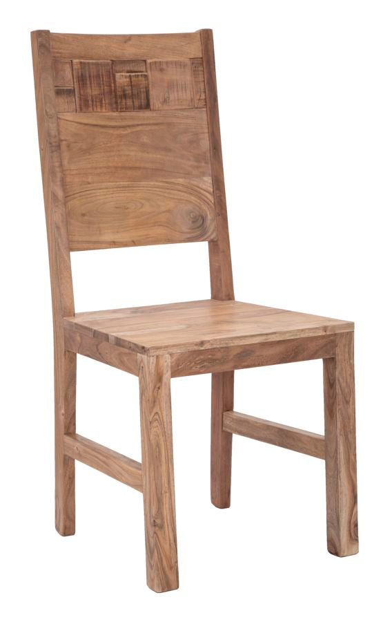 Set 2 Sedie 45x45x100 cm in Legno di Acacia Mumbai Marrone online