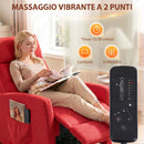 Poltrona Massaggiante  66x91x108 cm Reclinabile a 160° con Poggiapiedi e Telecomando in Ciniglia Rosso Vino      