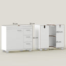 Mobile Sottolavabo Bagno 70x30x 64 cm con Armadietto in MDF Bianco      