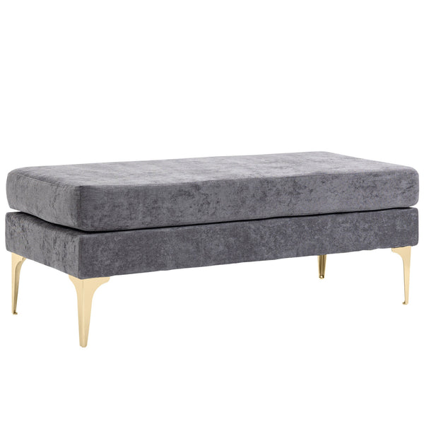 prezzo Panca Fondo Letto Imbottita a 2 Strati 121x50,5x46,5 cm in Tessuto Effetto Velluto Grigio Scuro