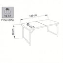 Tavolo Rettangolare Pieghevole 120x60x68 h cm in Alluminio Bianco