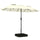 Ombrellone Doppio da Giardino a 12 Stecche con Manovella Base a Croce e Sacchi in Metallo e Poliestere Beige