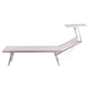 Lettino Mare con Parasole Richiudibile 181x71,5x38,5 cm in Alluminio PVC e Poliestere Avorio Riccione      