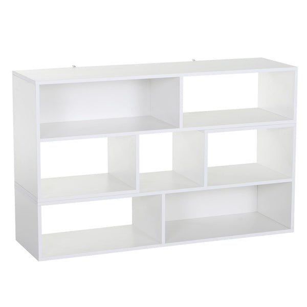 sconto Libreria Salvaspazio per Soggiorno in Legno 120-165 x35x50 cm Bianca