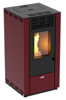 Stufa a Pellet ad Aria Ventilata 8,87kW Stella 90 Bordeaux e Rosso
