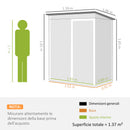 Casetta da Giardino 159x106x181 cm con Prese d'Aria e Porta Scorrevole in Metallo Verde      