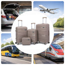 Set 4 Valigie Rigide e Beauty Case da Viaggio e Maniglia Telescopica Tortora      
