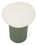 Tavolinetto Frankfurt Marble 40x42x45 cm in Metallo e MDF e Marmo Artificiale Verde e Bianco      