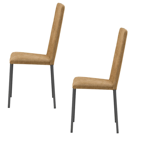 sconto Set 2 sedie Imbottite 45x50x96 cm in Tessuto Ddenver Betty New Ambra