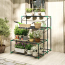 Scaffale Porta Piante 94x84x110 cm a 4 Livelli in Acciaio Verde Scuro      