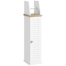 Mobile Bagno Porta Carta Igienica Salvaspazio 18x20x80 cm con Armadietto e Mensola in MDF Bianco      