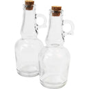 Set 2 Bottiglie con Tappo di Sughero Capacità 250 ml Design Tradizionale di Vetro      