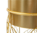 Porta Vasi Livi Coppia Ø23x43 cm - Ø20x36 cm in Ferro Oro      