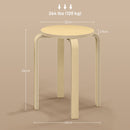 Set 4 Sgabelli Impilabili Rotondi in Legno 40x54 cm Colore Legno 