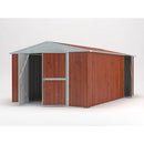 Casetta Box da Giardino in Lamiera di Acciaio Porta Utensili 360x430x210 cm Enaudi Legno