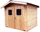 Casetta Box da Giardino 2,35x2,15 m Senza Pavimento in Legno Picea Massello 28mm Tetto a Lastre Thermabri