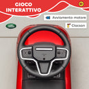 Macchina Cavalcabile per Bambini 65,5x28x42 cm Licenza Land Rover con Clacson e Spazio Portaoggetti Rosso      