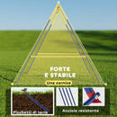 Struttura per Altalena da Giardino 128x155x157 cm con 2 Ganci in Acciaio Giallo e Blu      